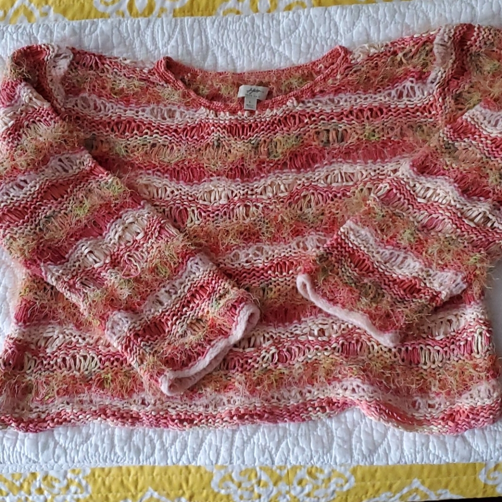 J.Jill crochet crewneck sweater